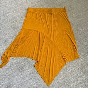 Soncy Marigold Yellow Ribbed Asymmetrical Hem Skirt NWT Plus Size Women Read